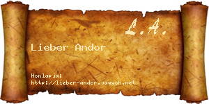 Lieber Andor névjegykártya