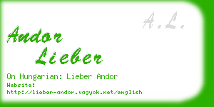 andor lieber business card